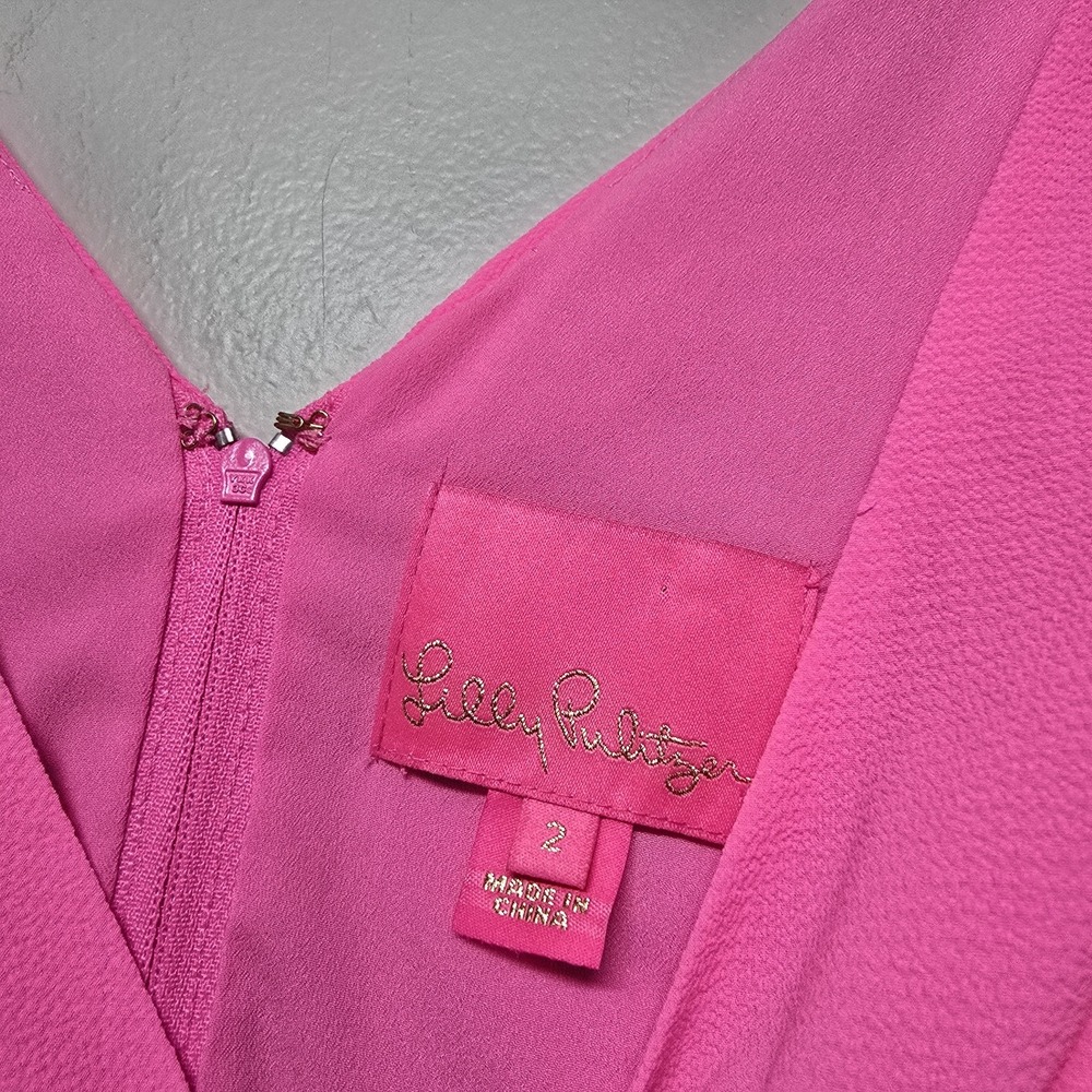 Lilly Pulitzer Maurine‎ Sleeveless Tiered Maxi Dress Prosecco Pink Sz 2 Resort - Picture 8 of 13